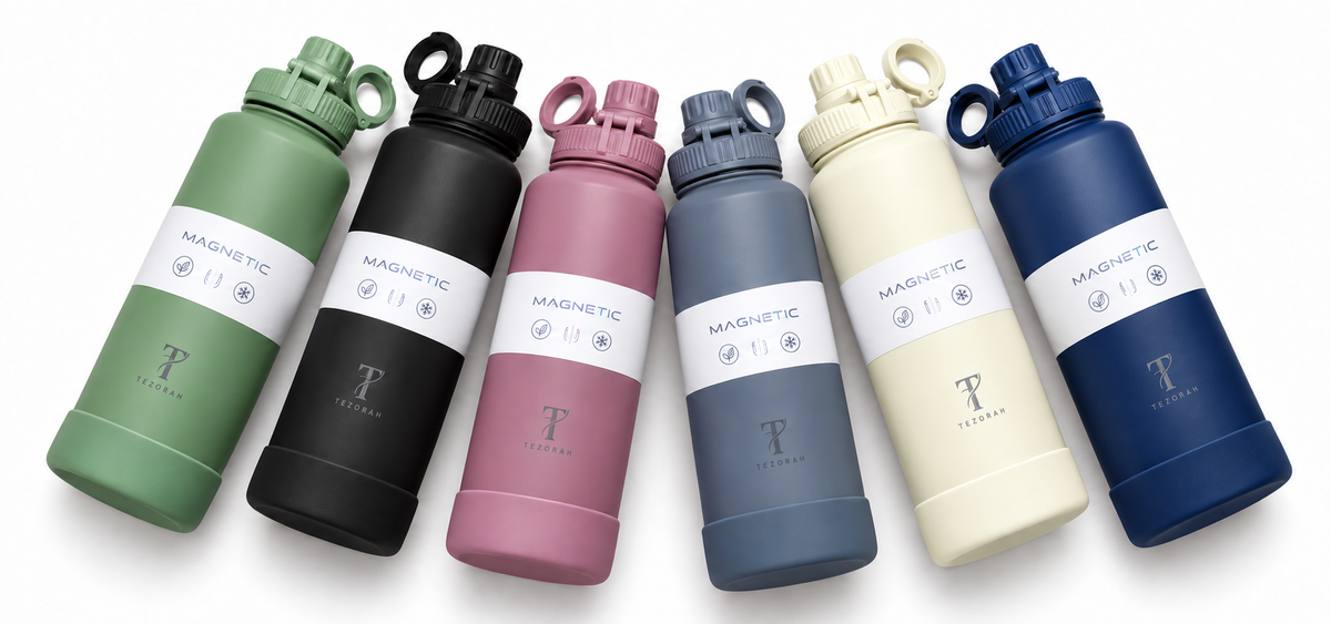 TEZORAH 950ml Magnetic Phone-Holder Bottle