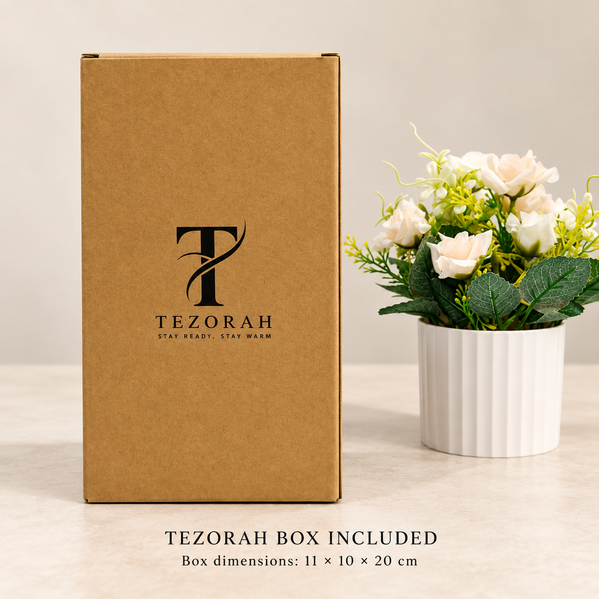 TEZORAH Dual Drink Carry Tumbler 600ml | Stainless Steel Vacuum Insulated | Foldable Carry Handle | Box Included