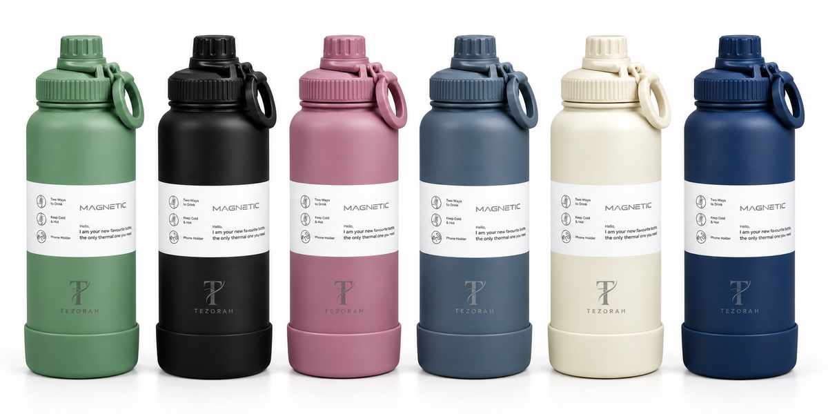 TEZORAH 950ml Magnetic Phone-Holder Bottle