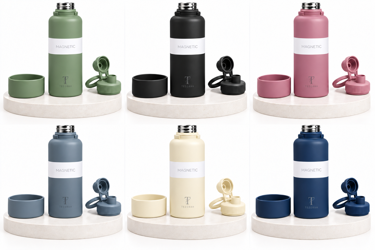 TEZORAH 950ml Magnetic Phone-Holder Bottle