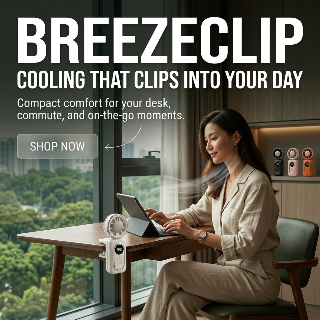 TEZORAH BreezeClip™ Mini Clip-On Cooling Fan