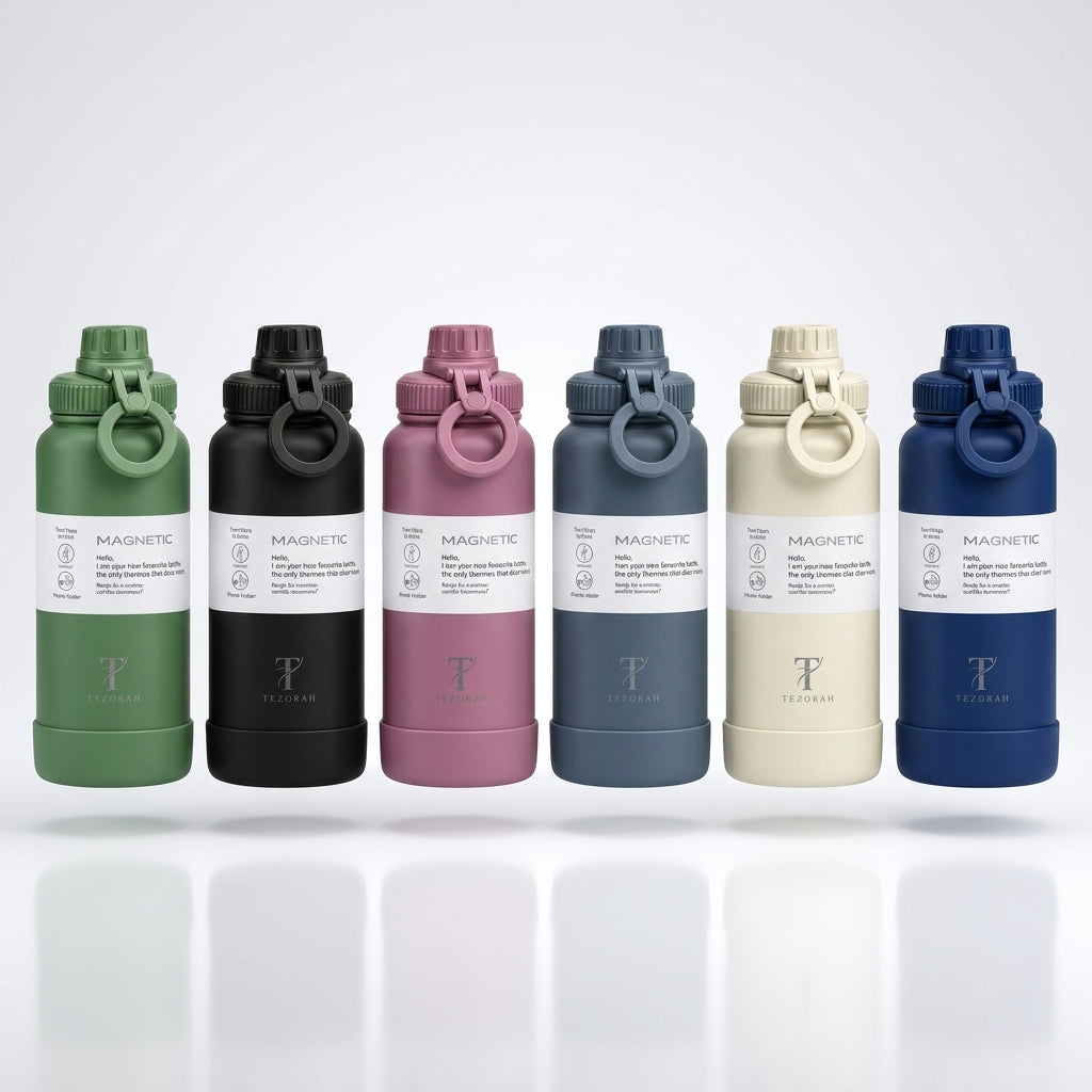 TEZORAH 950ml Magnetic Phone-Holder Bottle