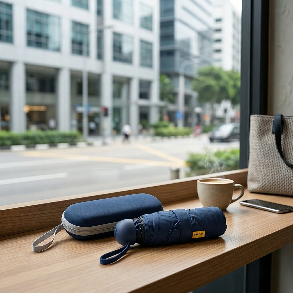 TEZORAH PocketShield™ Ultra-Mini Umbrella with Protective Zip Case