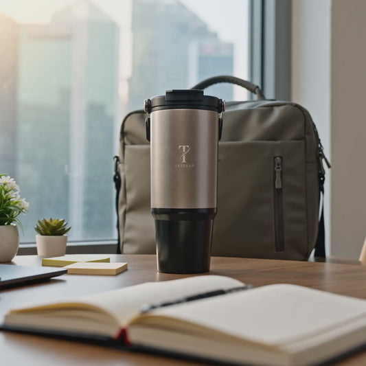 TEZORAH Dual Drink Carry Tumbler 900ml | Stainless Steel Vacuum Insulated | Foldable Carry Handle | Box Included