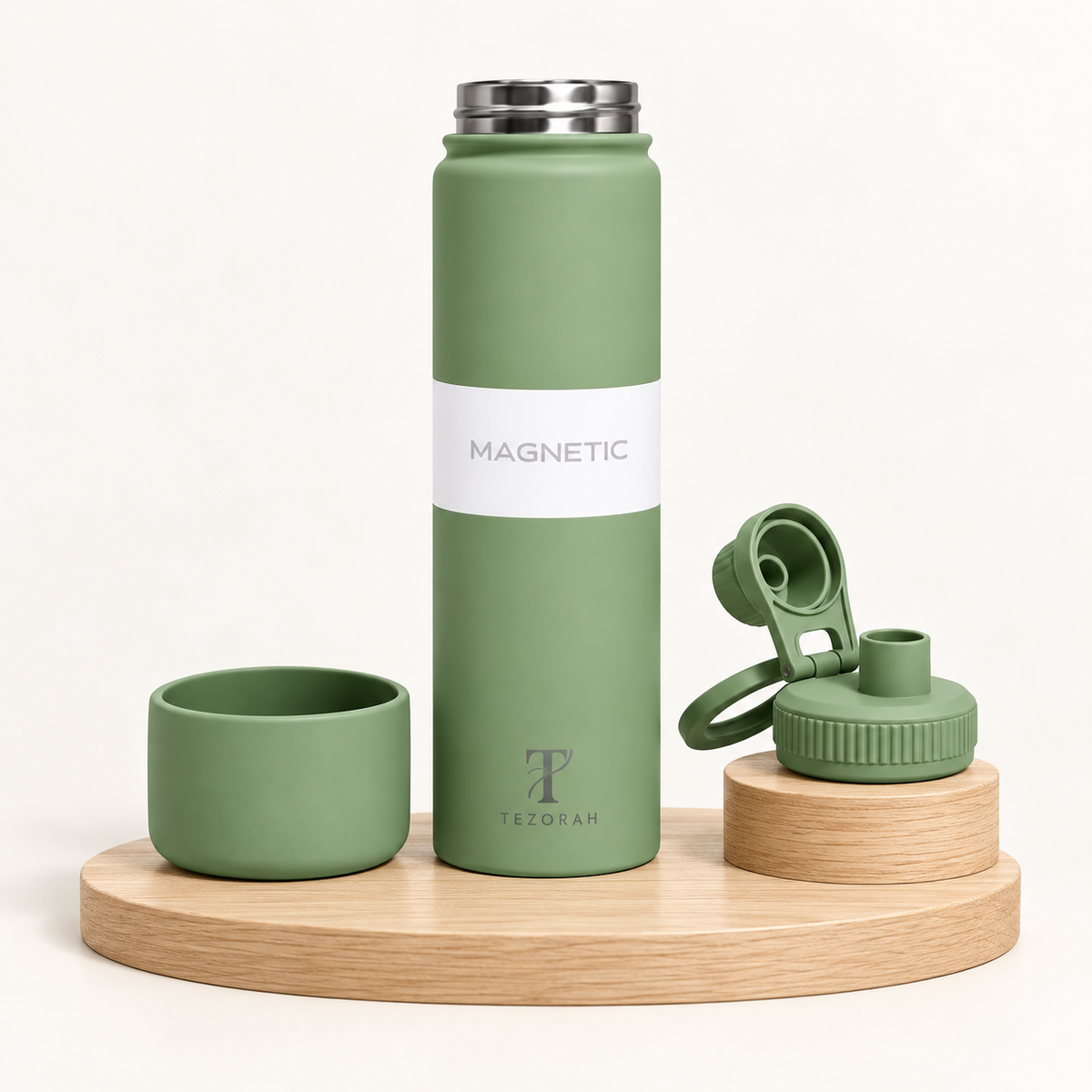 TEZORAH 750ml Stainless Steel Vacuum Insulated Water Bottle with Magnetic Phone Holder | Hot & Cold Flask | 5 Colours
